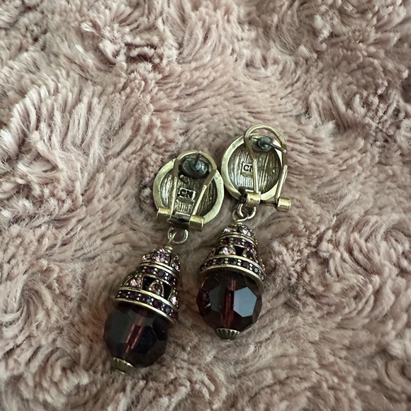 Heidi Daus Elegant Pink and Purple Gold Floral Necklace with Earrings - Picture 3 of 6